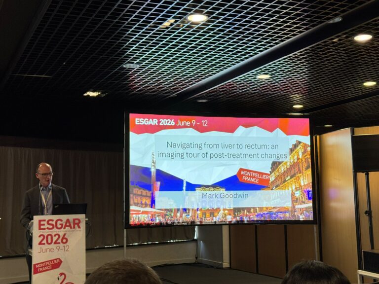 Dr Goodwin presenting at ESGAR 2026