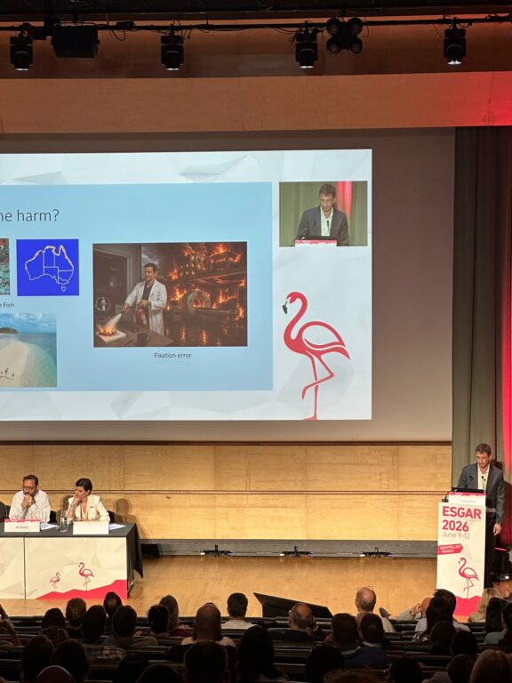Dr Sutherland presenting at ESGAR 2026